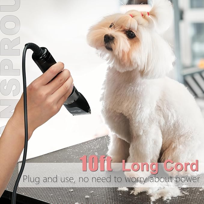 Dog Grooming Clippers, Upgraded 36V Heavy Duty Pet Clippers, Professional Dog &amp; Cat Shaver for Thick Coat, Corded Pet Hair Trimmer with Guard Combs &amp; Brush