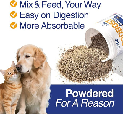 SODBOST Dog Allergy &amp; Itch Relief, Cat Skin &amp; Coat Supplement Powder -SOD Enzyme Skin Relief Formula for Allergy &amp; Itch Relief &amp; Reduces Shedding - Plant-Based, Made in USA - 60 Scoops