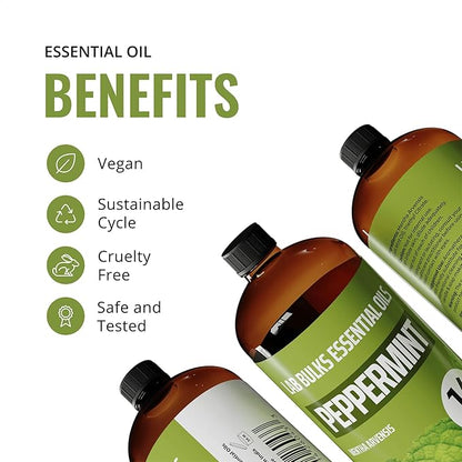 Peppermint Essential Oil (16 oz, 2 Pack) – Bulk Peppermint Oil for Diffusers, Candles, Cleaning &amp; Sprays