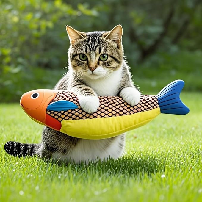 Cat Toys for Bored Indoor Adult Cats - Catnip Toys for Mental Stimulation, Interactive &amp; Durable Kicker Toys for Solo Play, Best for Lazy or Senior Cats(Green