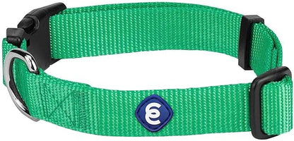 Blueberry Pet Essentials Large Dog Collar in Emerald | Adjustable &amp; Eco-Friendly Durable Nylon Strap | Classic Collar for Large Dogs, Boy &amp; Girl Pets