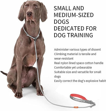 Dog Anti-Slip Leash 5FT with Metal Stopper - Durable No-Pull Training Lead for Small, Medium &amp; Large Dogs - Comfortable Handle Nylon Rope, Tangle-Free Pet Walking Leash (Gray, 5.6FT)