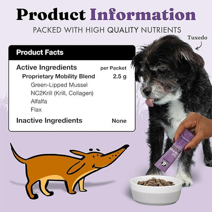 Vital Hip &amp; Joint Supplement for Dogs and Cats - Dog Joint Supplement, Mobility Support, Inflammation Defense, Green Lipped Mussels, Krill, Collagen for Dogs, Veterinarian Developed, 30 Packets
