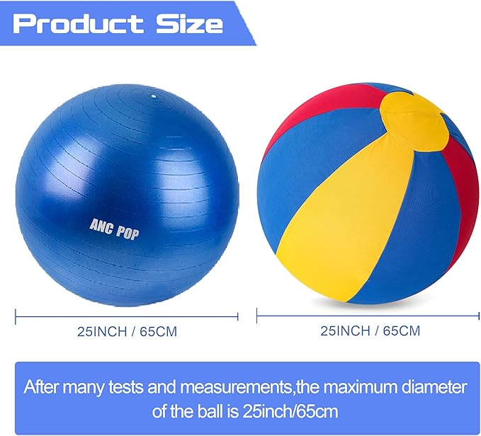 Herding Ball for Dogs Horse &amp; Cover 25" Ball for Horses Large with Hand Pump for Play Horse Toys for Horses Stall, Red and Blue and Yellow