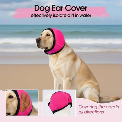 Dog Calming Hoodie, Dog Ear Muffs Noise Protection &amp; Anxiety Relief, No Shake Ear Wraps for Dogs Quiet Ears Cover Headband for Fireworks Grooming Swimming Bathing Force Drying