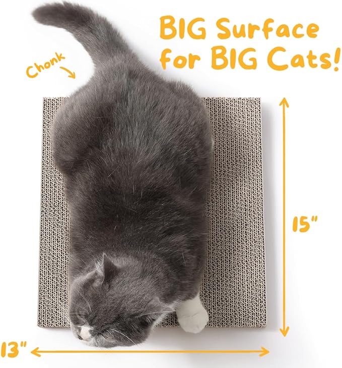 HIDE &amp; SCRATCH Cat Scratcher Pad Pack; Cat Scratch Pad Refills for Hide &amp; Scratch Scratcher Box (4 Count)