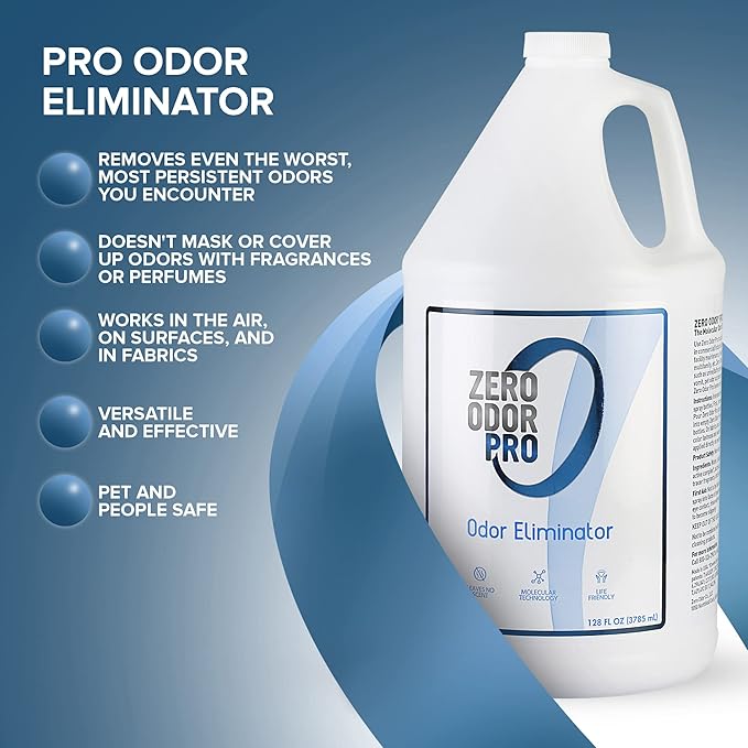 Zero Odor Pro - Commercial Strength Odor Eliminator &amp; Neutralizer, Air Freshener, Room Deodorizer - Strongest Odor Eliminator Trigger Spray, 128oz Refill