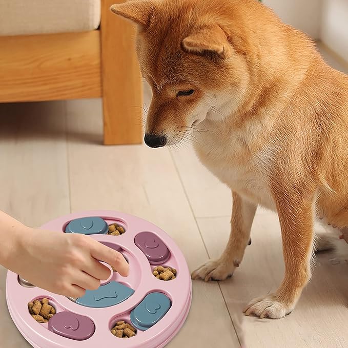 DR CATCH Dog Puzzles,Dogs Food Puzzle Feeder Toys for IQ Training &amp; Mental Enrichment,Dog Treat Puzzle(Pink)
