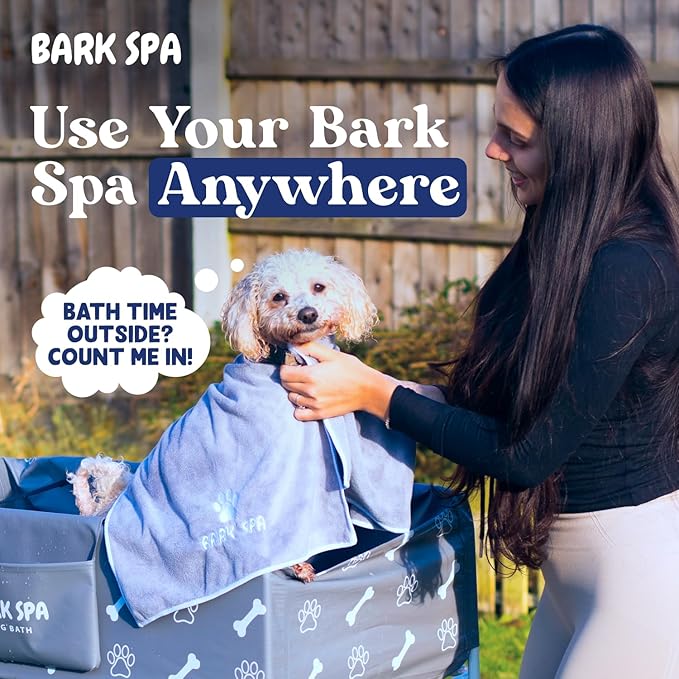 Dog Bath Tub - Free Brush &amp; Towel – Foldable &amp; Portable Dog Washing Station – Lightweight Dog Bath for Indoor &amp; Outdoor Grooming – Fits in Shower or Bath