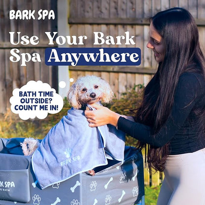 Dog Bath Tub - Free Brush &amp; Towel – Foldable &amp; Portable Dog Washing Station – Lightweight Dog Bath for Indoor &amp; Outdoor Grooming – Fits in Shower or Bath
