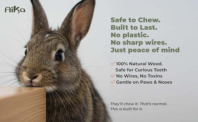 Wooden Rabbit Hideout Castle – Indoor Bunny House &amp; Hut for Rabbits, Guinea Pigs, Chinchillas &amp; Small Pets – Medium Size Habitat – Durable Wooden Rabbit House for Indoor &amp; Outdoor Use