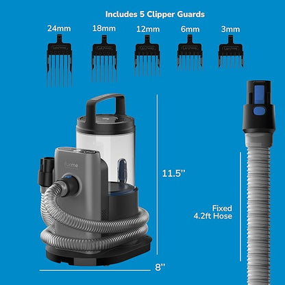 Professional Pet Grooming Vacuum Kit - Cat &amp; Dog Grooming Kit for Easy Pet Care at Home, Quiet &amp; Safe Dog Hair Remover Machine with Brush, Clipper, Shedding &amp; Cleaner Tools &amp; 2L Canister