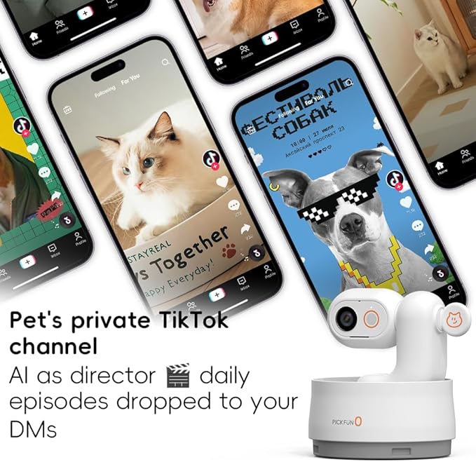 AI Dog Camera, Smart Security Camera Indoor with Phone App [Pet Recognition, Daily Activity Analysis &amp; Motion Tracking] Cat Cam 5MP HD, 360° View, 2-Way Audio, Night Vision, 5G WiFi