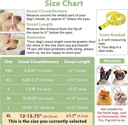 Mayerzon Dog Muzzle with Hook and Loop for Large Medium Small Dogs, Patented Soft Mesh Beagle Labrador Puppy Muzzles for Biting Chewing Grooming, Breathable, Adjustable, Allows Panting Drinking