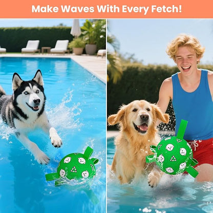 Dog Toys Ball, Durable Dog Soccer Ball with Straps, Interactive Dog Toys for Tug of War, Water Pool Puppy Toys for Indoor/Outdoor – Fun Dog Birthday Gift for Small &amp; Medium Dogs, 6 Inch