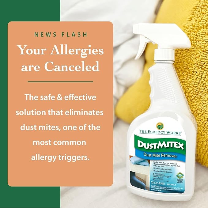 DustmiteX Spray - Allergy &amp; Asthma Relief - Removes Dust Mites from Home, Bed, Pet Bedding &amp; Furniture