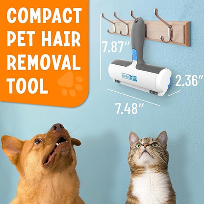 Triton Pet Hair Remover w/Fur Trapping Compartment - Easy to Use Pet Hair Removal Tool - Cat &amp; Dog Hair Remover for Couch, Furniture, Clothes, Bedding, Car - Reusable Lint Roller