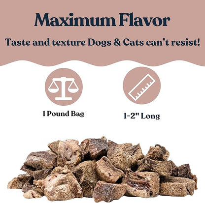hotspot pets Freeze Dried Pork Liver Treats for Cats &amp; Dogs - Made in USA (1 Pound Value Bag) Single Ingredient, High Protein, All Natural, Grain-Free - Perfect for Training, Topper or Snack