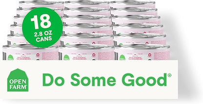Open Farm Canned Cat Food, Paté for Complete &amp; Balanced Nutrition, Grain-Free and Legume-Free Wet Cat Food, Salmon Recipe, 2.8oz Cans (Case of 18)
