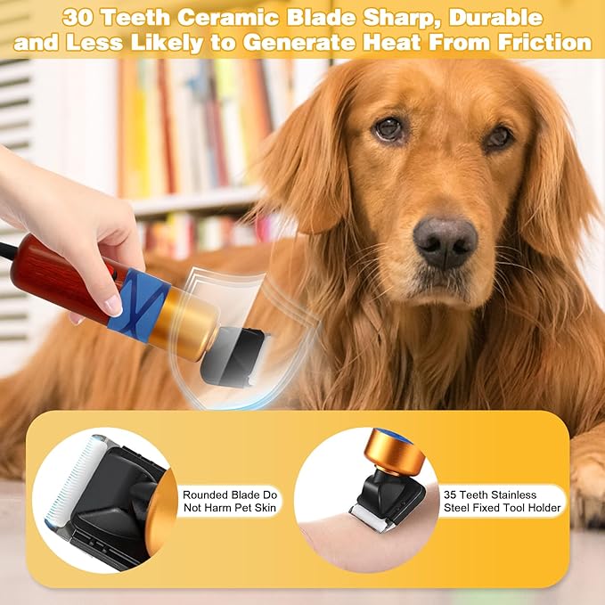 Dog Shears,Plug-in Electric Pet Shaving and Grooming Kit,200W 10ft Sheep Shears Includes 2 Blades, Low Noise &amp; Vibration Design for Dogs Cat Goat,Perfect Dog Clippers for Families with Pets