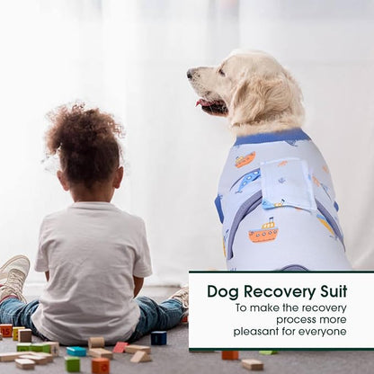 Kuoser Recovery Suit for Dogs Cats After Surgery, Professional Pet Recovery Shirt Dog Abdominal Wounds Bandages, Substitute E-Collar &amp; Cone,Prevent Licking Dog Onesies Pet Surgery Recovery Suit