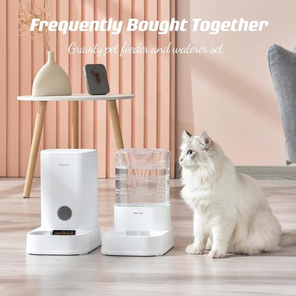 PAWGETHER® Gravity Cat Feeder, Self-Dispensing Dog Food Dispenser, Pet Food Station 1 Gallon/3.5L Capacity Automatic Pet Feeder Cat &amp; Dog Food Bowl, Easy to Fill