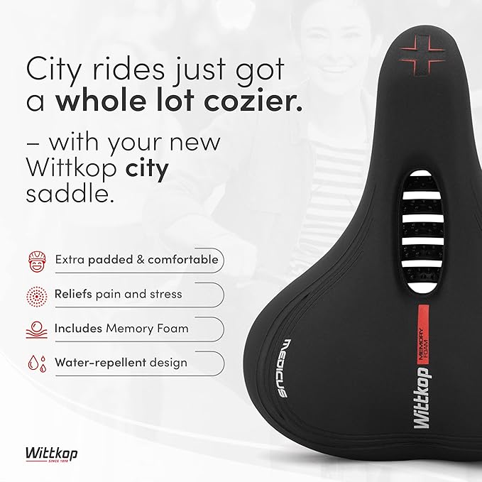 Wittkop Bike Seat I Bicycle Seat for Men and Women, Waterproof Bike Saddle with Innovative 5-Zone-Concept I Exercise Bike Seat for BMX, MTB &amp; Road