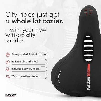 Wittkop Bike Seat I Bicycle Seat for Men and Women, Waterproof Bike Saddle with Innovative 5-Zone-Concept I Exercise Bike Seat for BMX, MTB &amp; Road