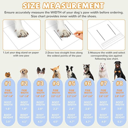 Dog Shoes for Medium Large Size Dogs, Breathable Dog Shoe for Hot Pavement, Dog Booties and Paw Protectors to Prevent Licking, Anti-Slip Dog Boots with Reflective for Summer, Hiking, Snow (Size 8)