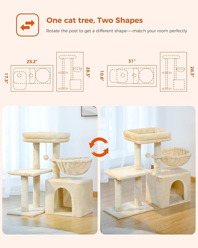 PEQULTI Small Cat Tree, [28.5&