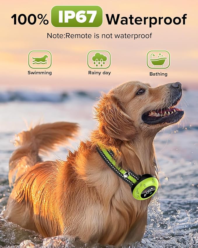 XDX 2-in-1 Dog Shock Collar &amp; Bark Collar – 3300FT Dog Training Collar with Remote, Automatic Anti-Barking, 5 Adjustable Sensitivity Levels, IP67 Waterproof E-Collar for Small Medium Large Dogs