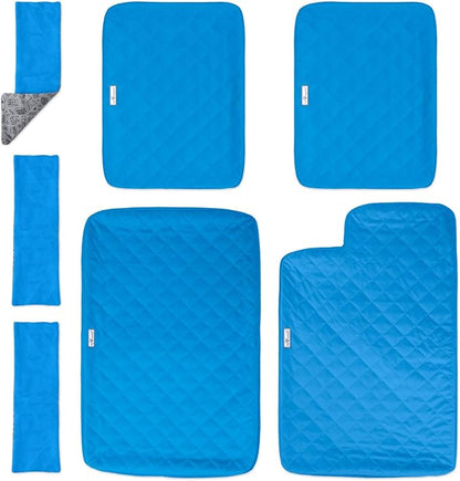 Paw Inspired Fitted Fleece Liners for Ferret Nation, Critter Nation Cage for Ferrets, Rats, Chinchillas, Hedgehogs &amp; Other Small Animals (Blue, Double Unit Combo)