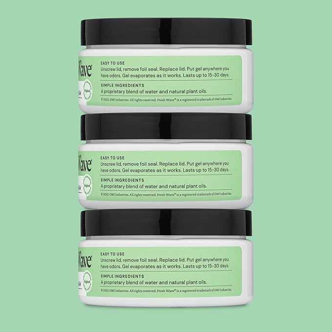 Fresh Wave Odor Removing Gel, 7 oz., Pack of 3 - Odor Absorbers for Home, Safer Odor Relief, Natural Plant-Based Odor Eliminator, Every 7 oz. lasts 15-30 Days, For Cooking, Trash &amp; Pets