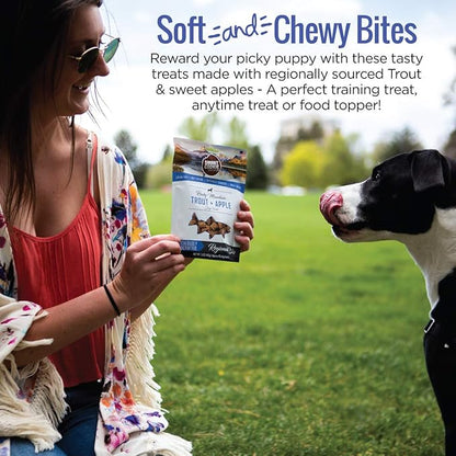 Smart Cookie All Natural Soft Dog Treats - Trout &amp; Apple - Healthy Dog Treats for Allergies, Sensitive Stomachs - Chewy, Grain Free, Human-Grade, Made in The USA - 5oz Bag