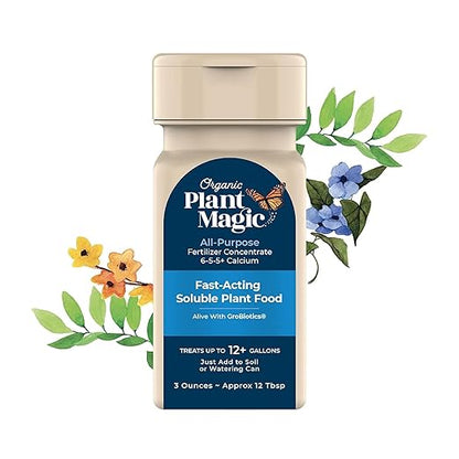 Organic Plant Magic - Truly Organic™ Easy to Use Soluble Plant Food Shaker: All-Purpose Fertilizer Concentrate for All Flower Vegetable Herb Fruit Tree Indoor Garden &amp; House Plants [One 3 oz Shaker]