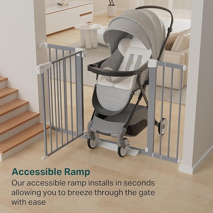 Cumbor 29.7"-51.5" Extra Wide Baby Gate for Stairs, Mom&