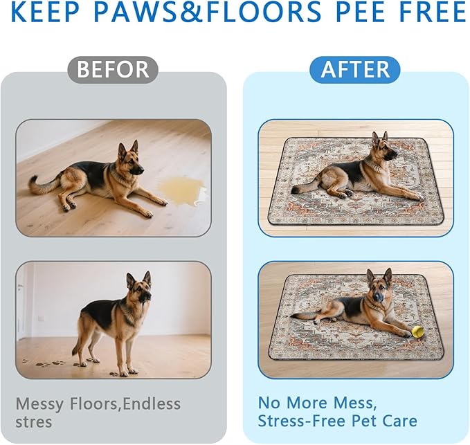 Washable Pee Pads for Dogs 2 Pack, Absorbent Reusable Puppy Pads Waterproof, Leakproof &amp; Non-Slip Whelping Pad, Potty Training Pads for Dogs Playpen Mat 48x48
