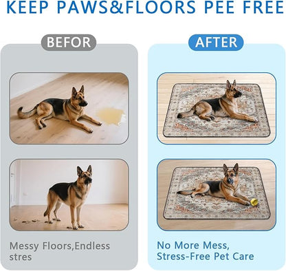 Washable Pee Pads for Dogs 2 Pack, Absorbent Reusable Puppy Pads Waterproof, Leakproof &amp; Non-Slip Whelping Pad, Potty Training Pads for Dogs Playpen Mat 48x48