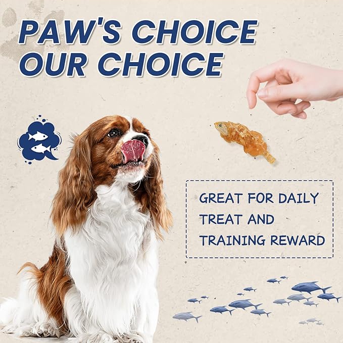 Dog Treats Chicken &amp; Fish, High in Protein and Omega-3, for Large Small Dogs, 10.5 oz