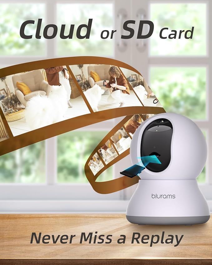blurams Pet Camera 2K, Dog Camera with Phone App, 360° PTZ Indoor Cameras for Home Security Indoor, Color Night Vision, 2-Way Talk, Motion Detection&amp;Tracking, Cloud&amp;SD(2.4GHz Only)