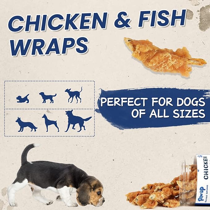 Dog Treats Chicken &amp; Fish, High in Protein and Omega-3, for Large Small Dogs, 10.5 oz