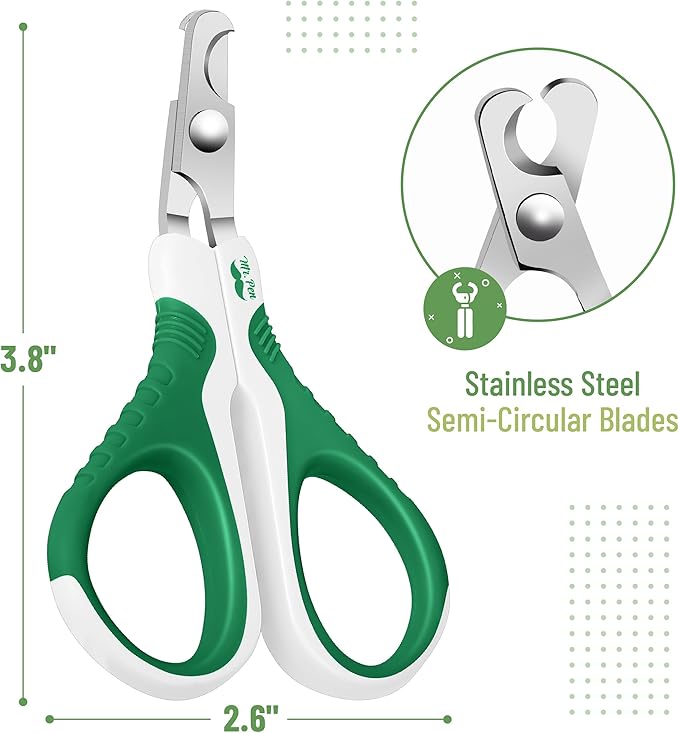 Mr. Pen Cat Nail Trimmer - Green &amp; White, Cat &amp; Kitten Nail Clipper, Pet Claw Trimmer for Small Dogs
