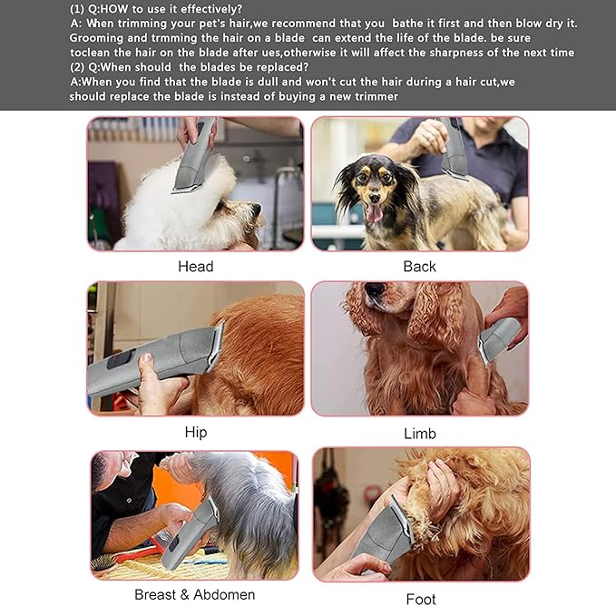 3PCS 4FC Blades Dog Grooming Clipper Replacement Blades Compatible with Andis Pet Clipper/Oster A5/Wahl KM Series Dog Clipper,Ceramic Blade &amp; Stainless Steel Blade