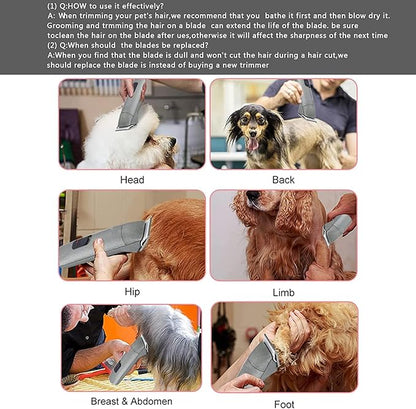 3PCS 4FC Blades Dog Grooming Clipper Replacement Blades Compatible with Andis Pet Clipper/Oster A5/Wahl KM Series Dog Clipper,Ceramic Blade &amp; Stainless Steel Blade