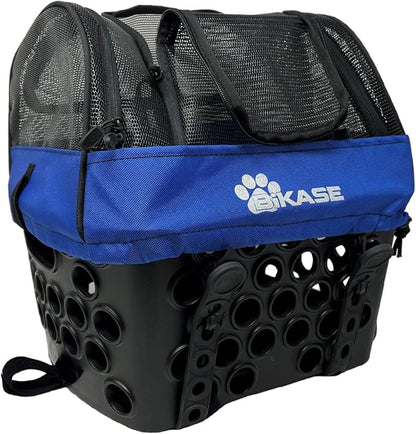 BiKASE Durable Dog Bike Basket &amp; Carrier, Rear Mount Pet Basket for Bikes with Super Comfort Mat and Cover, Ideal for Small Dogs and Cats up to 12 lbs