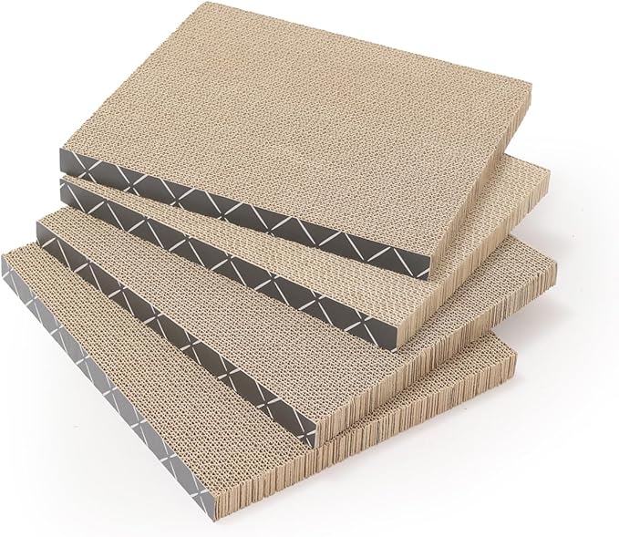 HIDE &amp; SCRATCH Cat Scratcher Pad Pack; Cat Scratch Pad Refills for Hide &amp; Scratch Scratcher Box (4 Count)