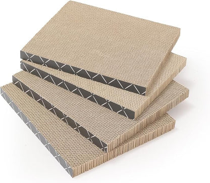 HIDE &amp; SCRATCH Cat Scratcher Pad Pack; Cat Scratch Pad Refills for Hide &amp; Scratch Scratcher Box (4 Count)