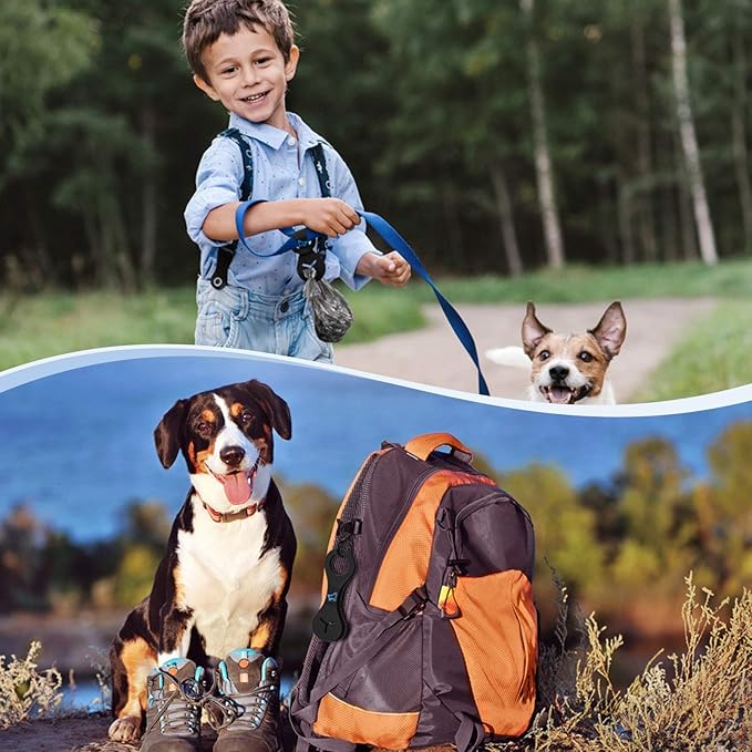 PuppyDoggy Dog Poop Bag Holder for Leash Waste Bag Carrier Dog Poop Bag Dispenser for Walking Running Bicycle Accessory 4 Pieces (Green)