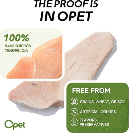 OPET Freeze Dried Chicken Cat Treats, Single Ingredient Grain Free High Protein Pet Food for Cats and Dogs, Healthy Training Snacks, Freeze Dried Cat Food (Chicken Breast, 5.92 Ounce)