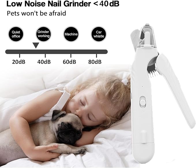 2 In 1 Pet Nail Clipper and Grinder, Professional Electric Rechargeable Pet Nail Fast Trimmer, Painless, Claw Care Grooming, Smoothing, Silent - Shockproof, For Small, Large Dogs &amp; Cats, upgraded